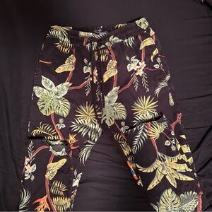 Forever 21 Black Tropical Print Men's Joggers